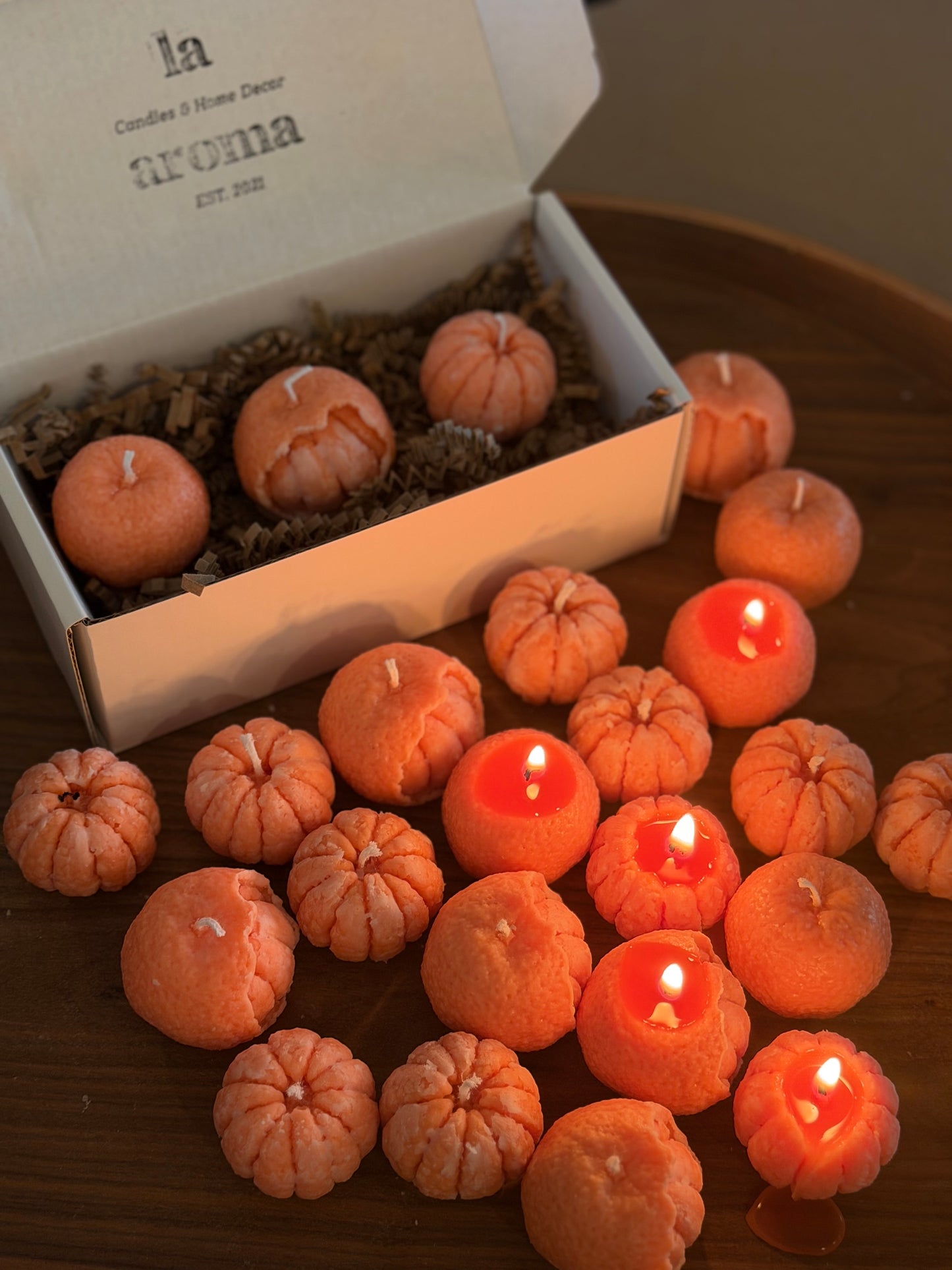 Mini Orange Candles β 3-Piece Set
