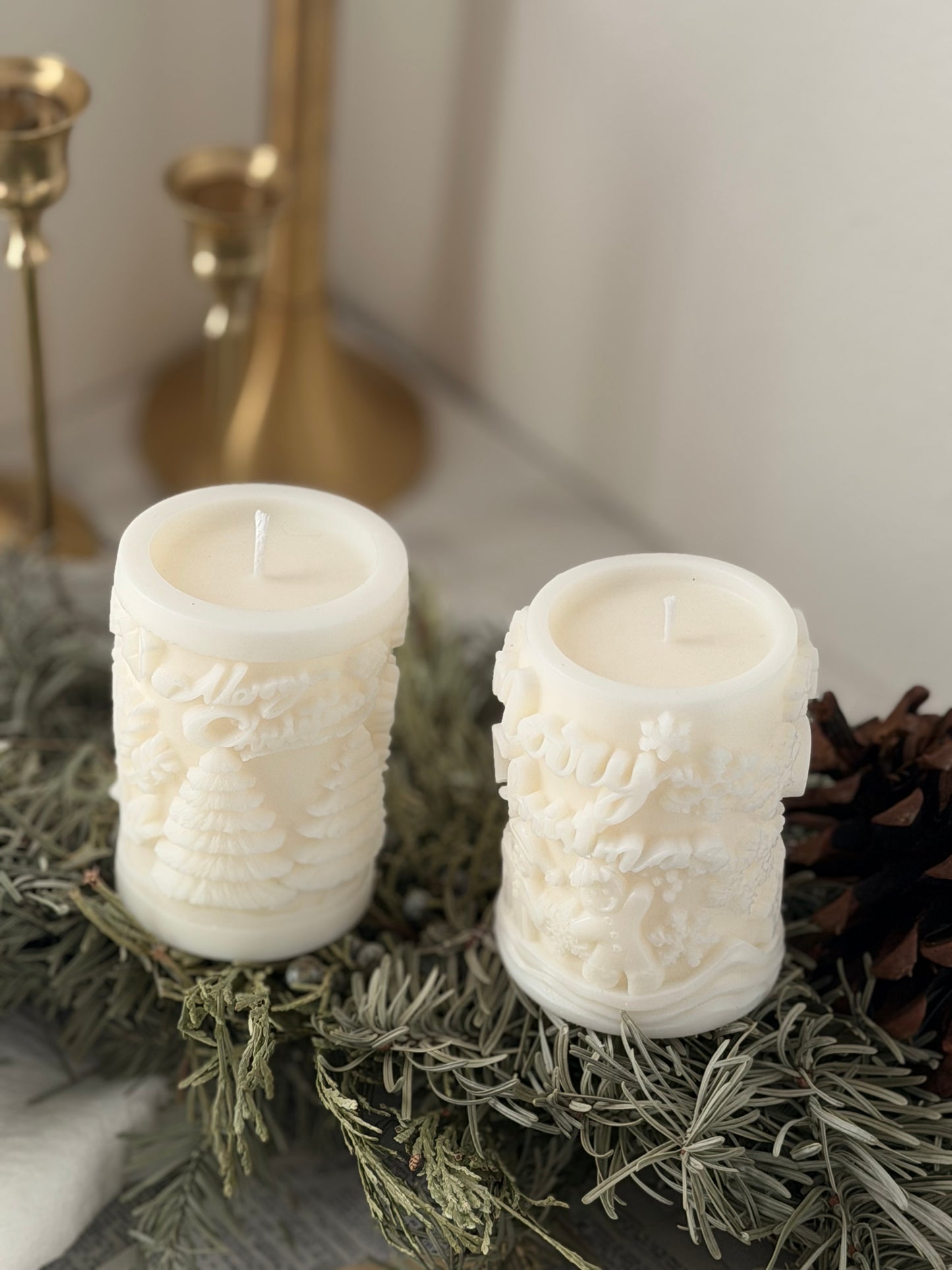 Snowy Christmas Candle