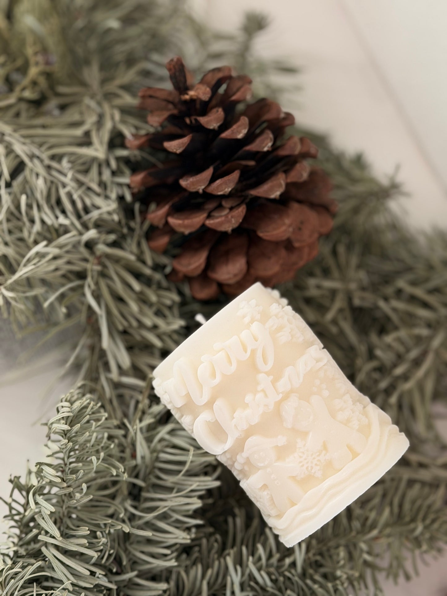 Snowy Christmas Candle