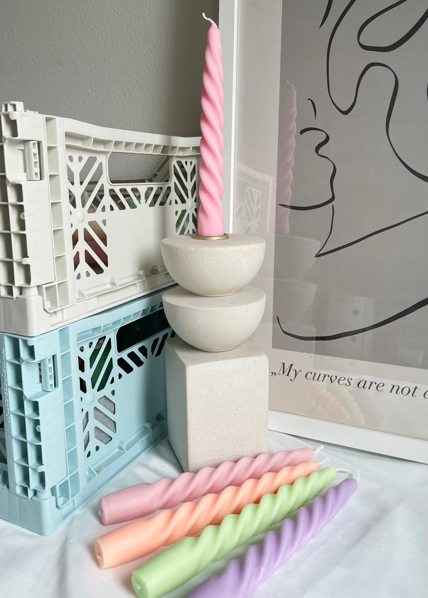 Twisted Spiral Taper Candles (A Pair)