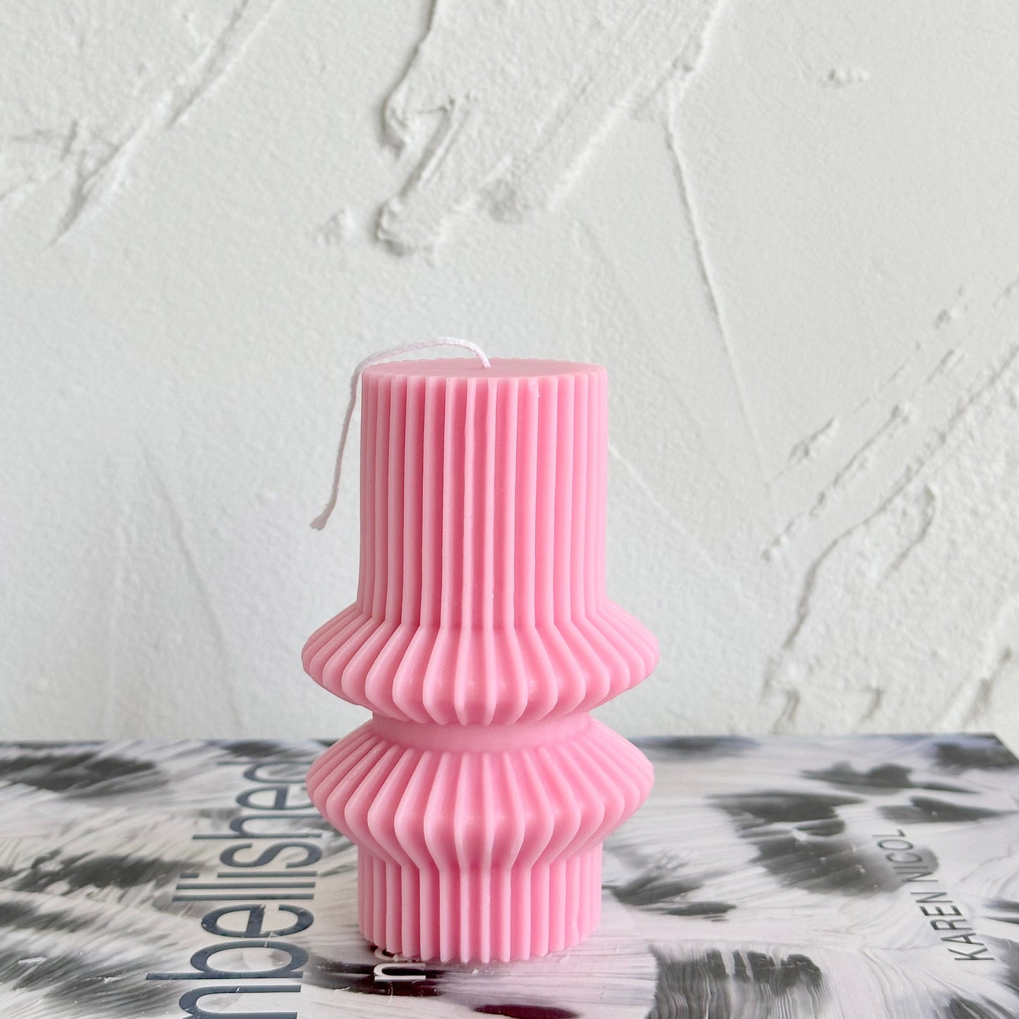 Striped Pillar Candle