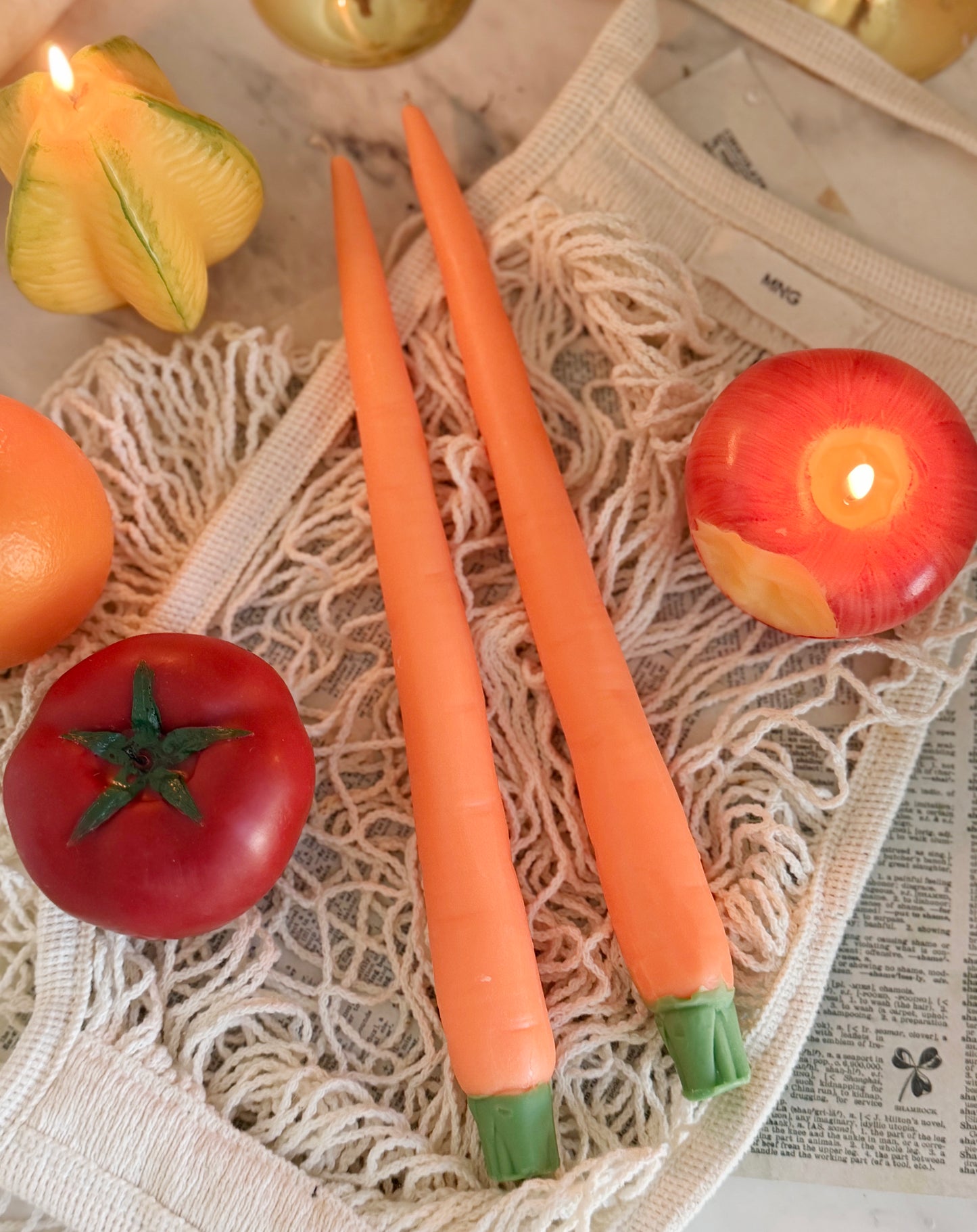 Handmade Carrot Candle(A pair)