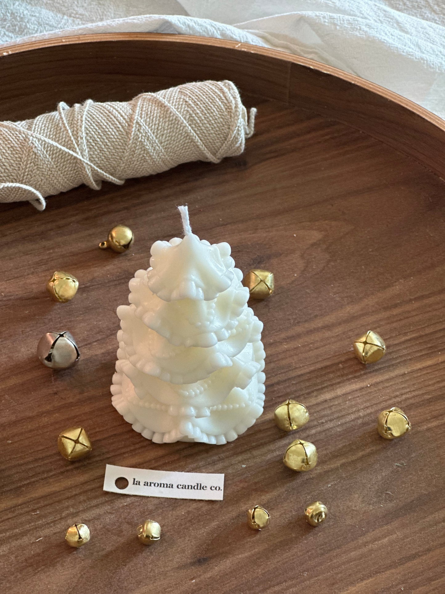 Handcrafted Lace ChristmasTree Candle