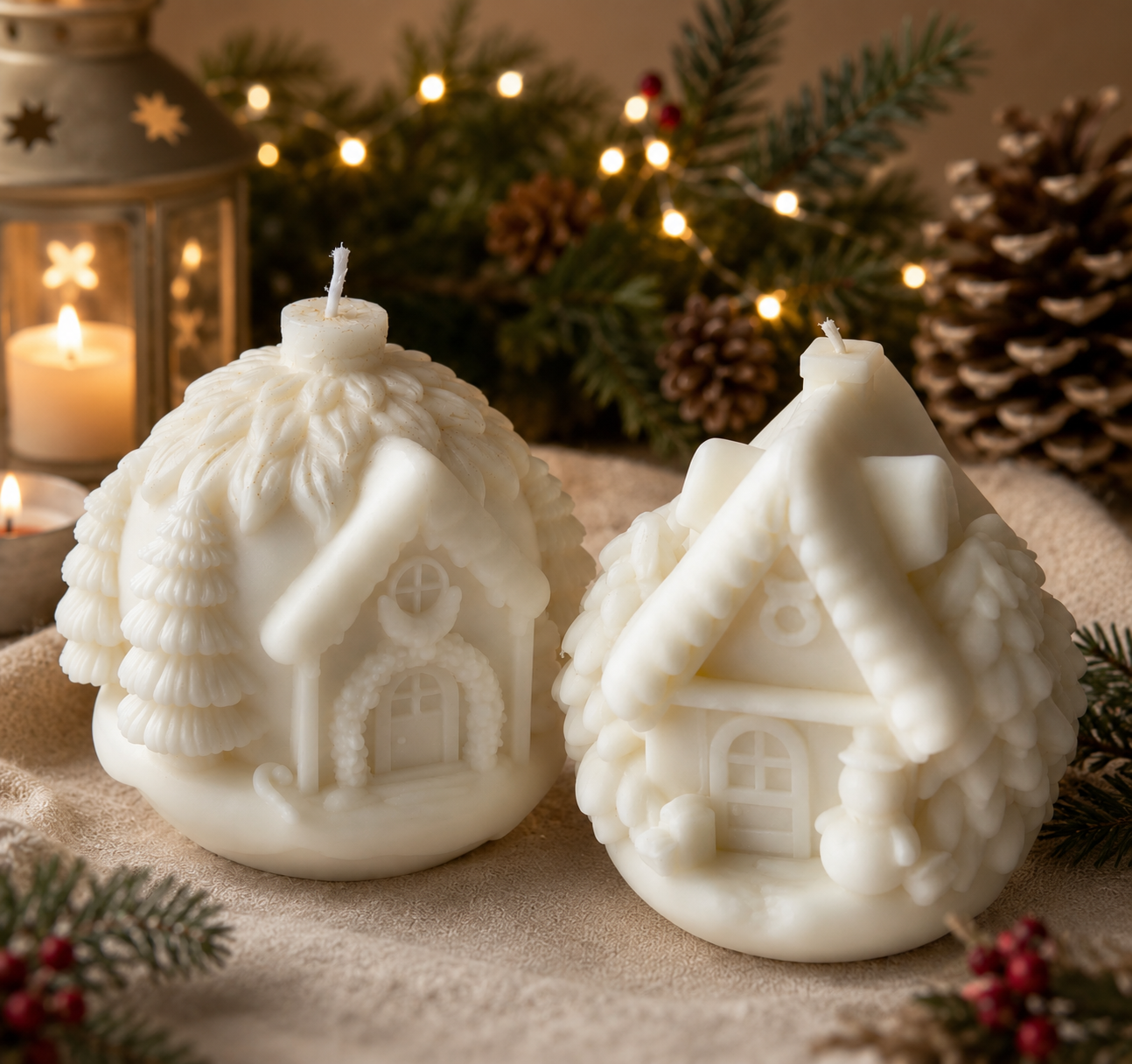 Winter Woodland Cottage Candle