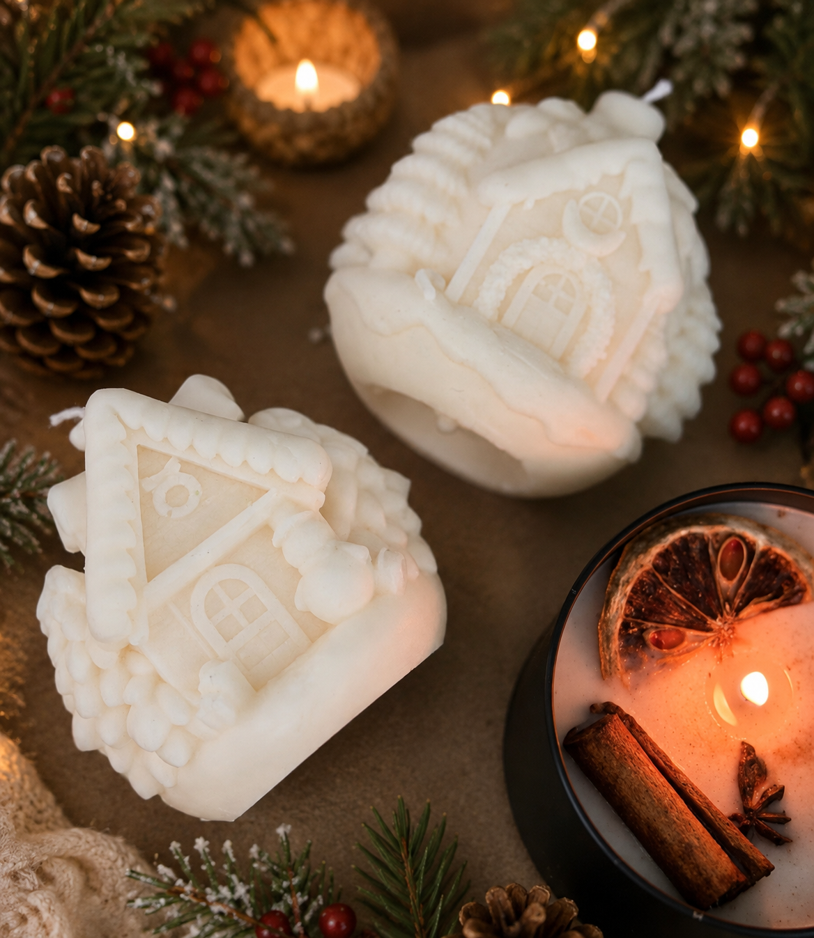Winter Woodland Cottage Candle