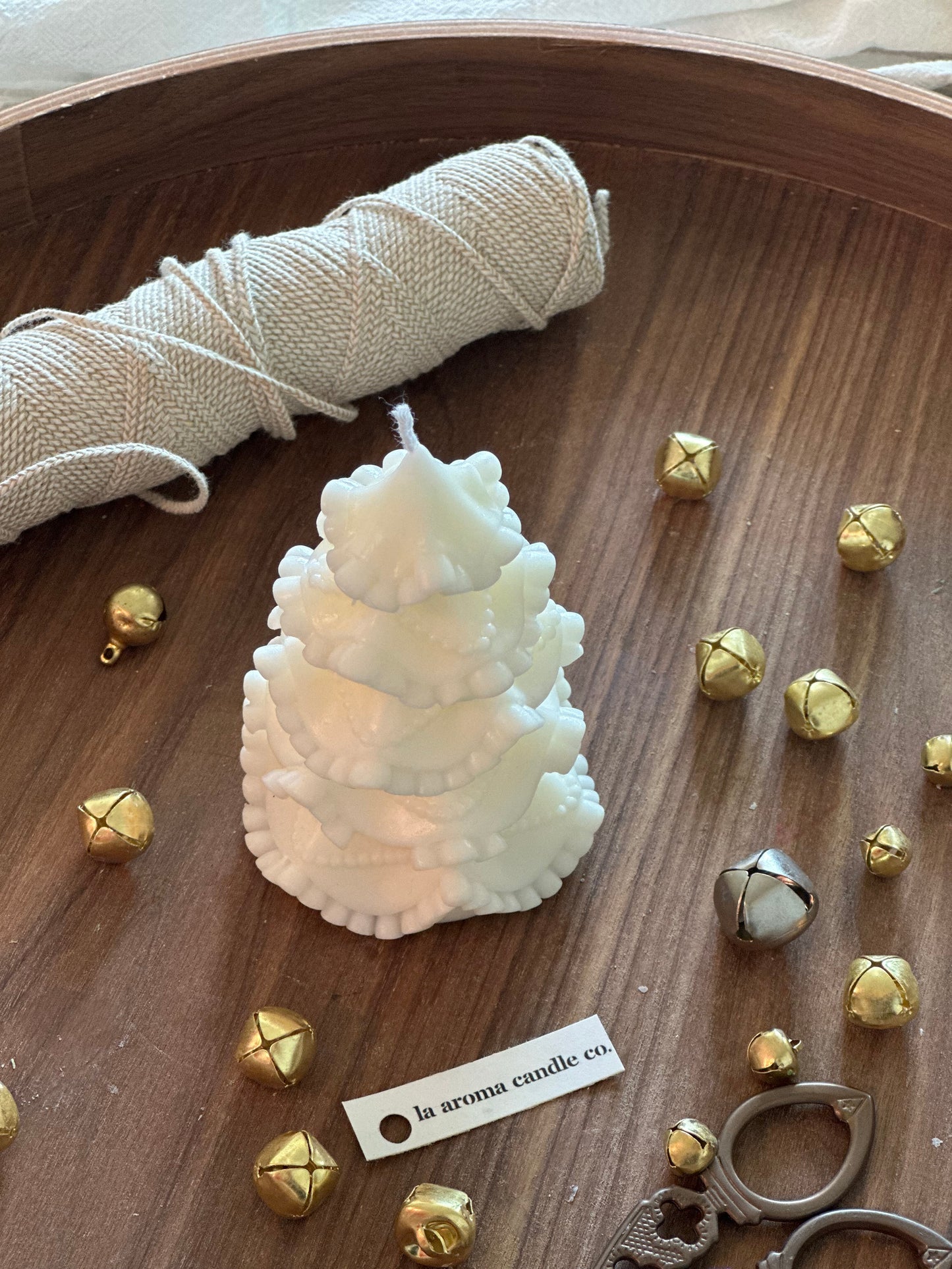 Handcrafted Lace ChristmasTree Candle