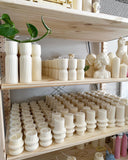 Undyed Striped Pillar Candle