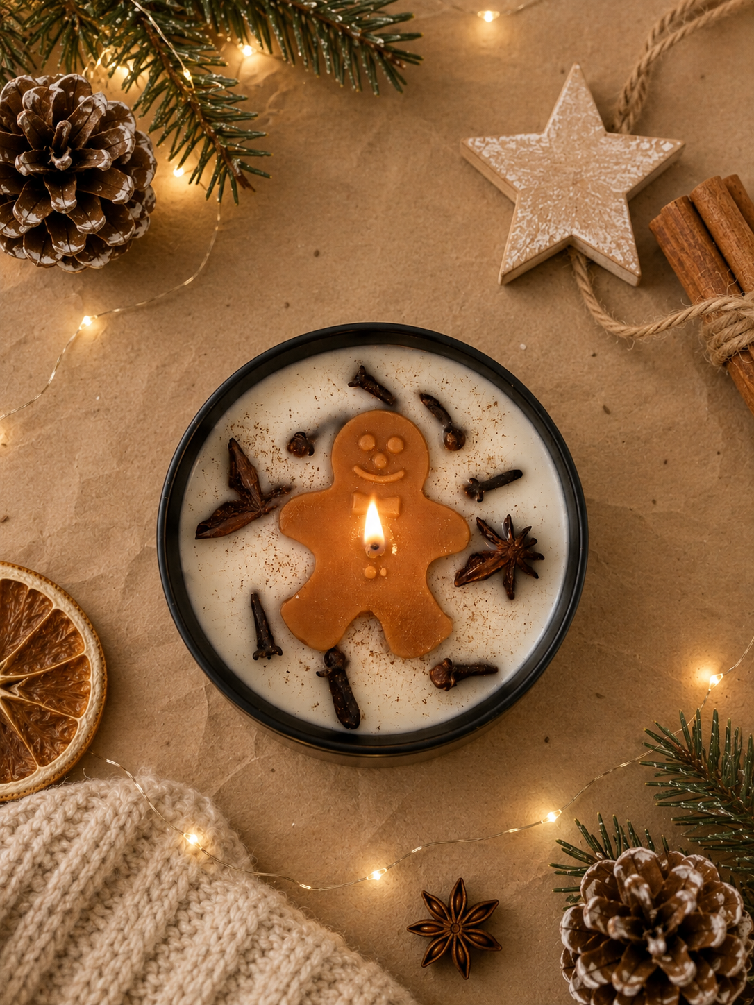 Gingerbread Man Candle – Ginger Spice Christmas Scented Candle