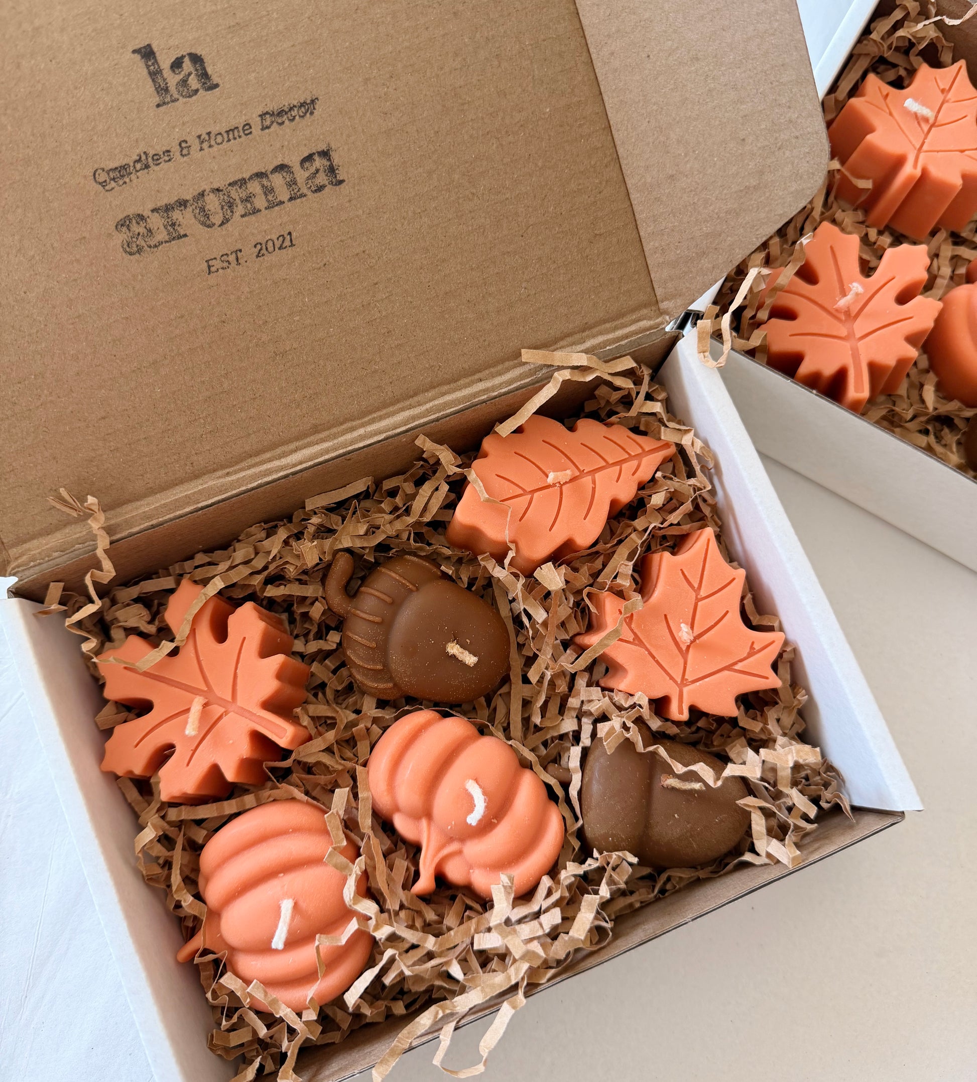 Autumn Leaf Candle Gift Box Handmade Soy Wax Fall Candle Collection