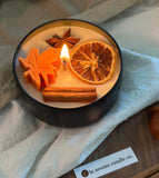 Autumn Leaf Candle Jar 8oz Handmade Soy Wax Fall Candle