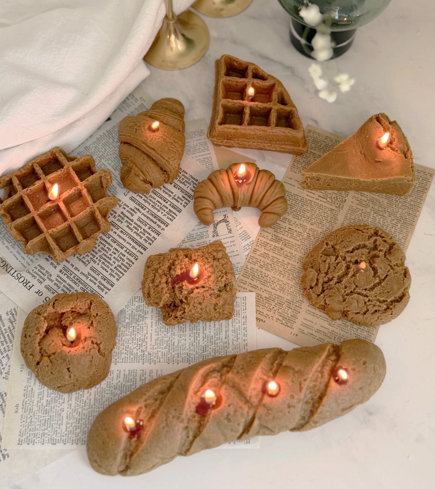Bakery Inspired Soy Wax Candles Styled as Cozy Kitchen and Home Decor