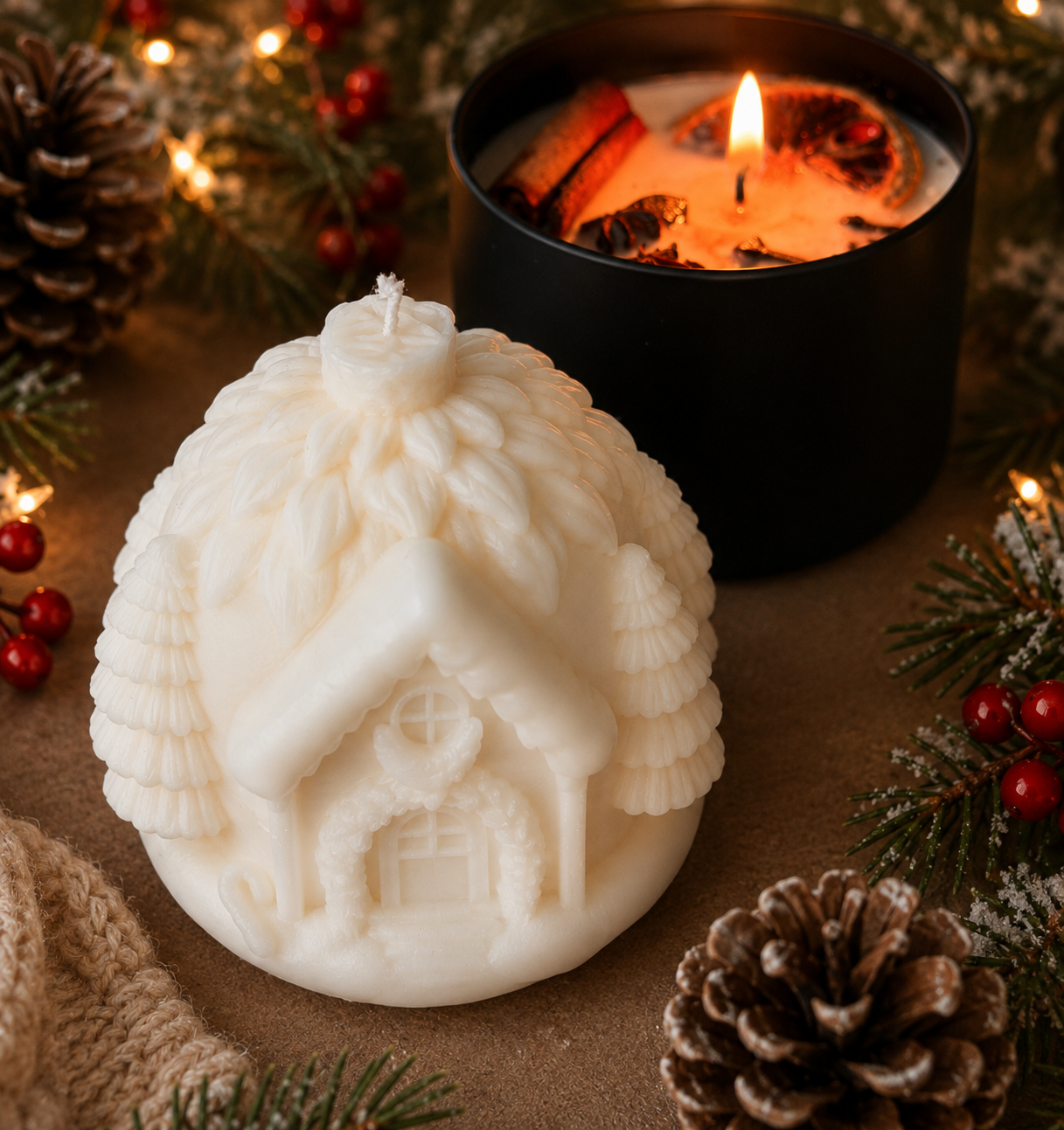 Winter Woodland Cottage Candle