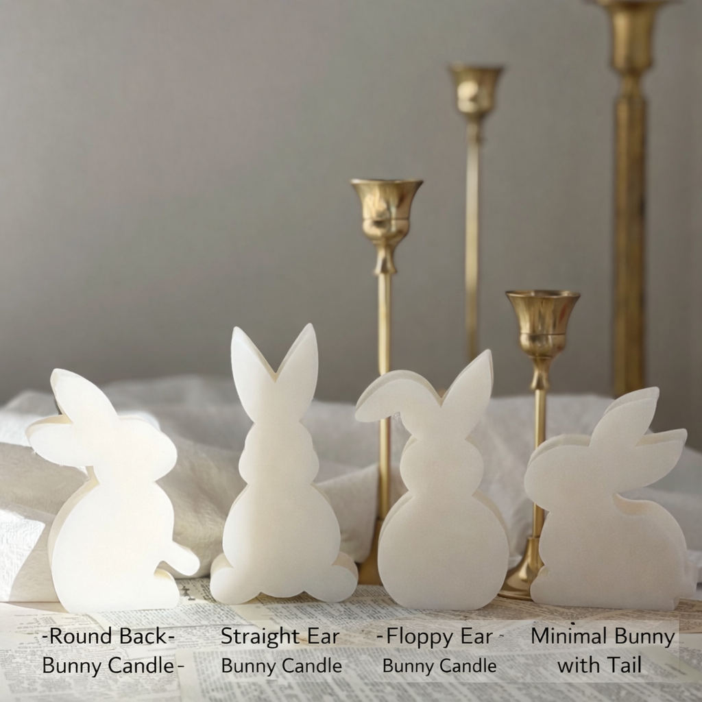 Minimal Easter Bunny Candle