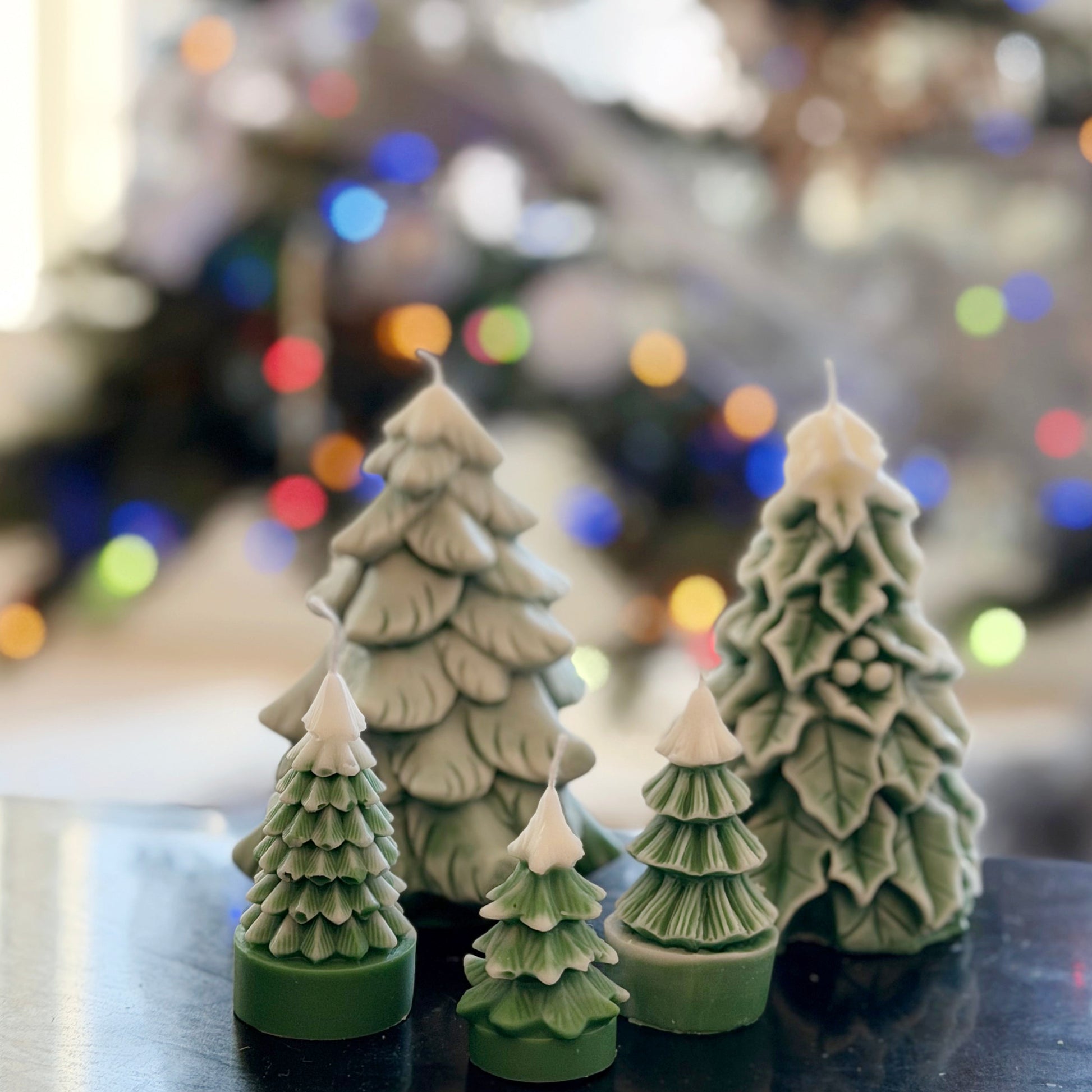 Christmas Tree Candles Handmade Soy Wax Holiday Candles for Christmas Decor and Winter Home Styling