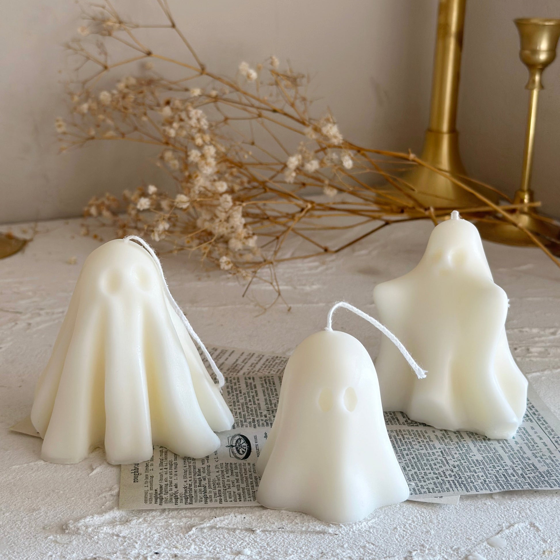 Halloween Ghost Candle Handmade Soy Wax Spooky Fall Decor Candle
