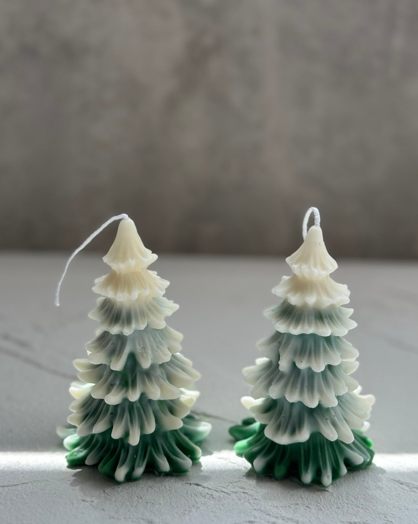 Small Snow Tree Candle 4''