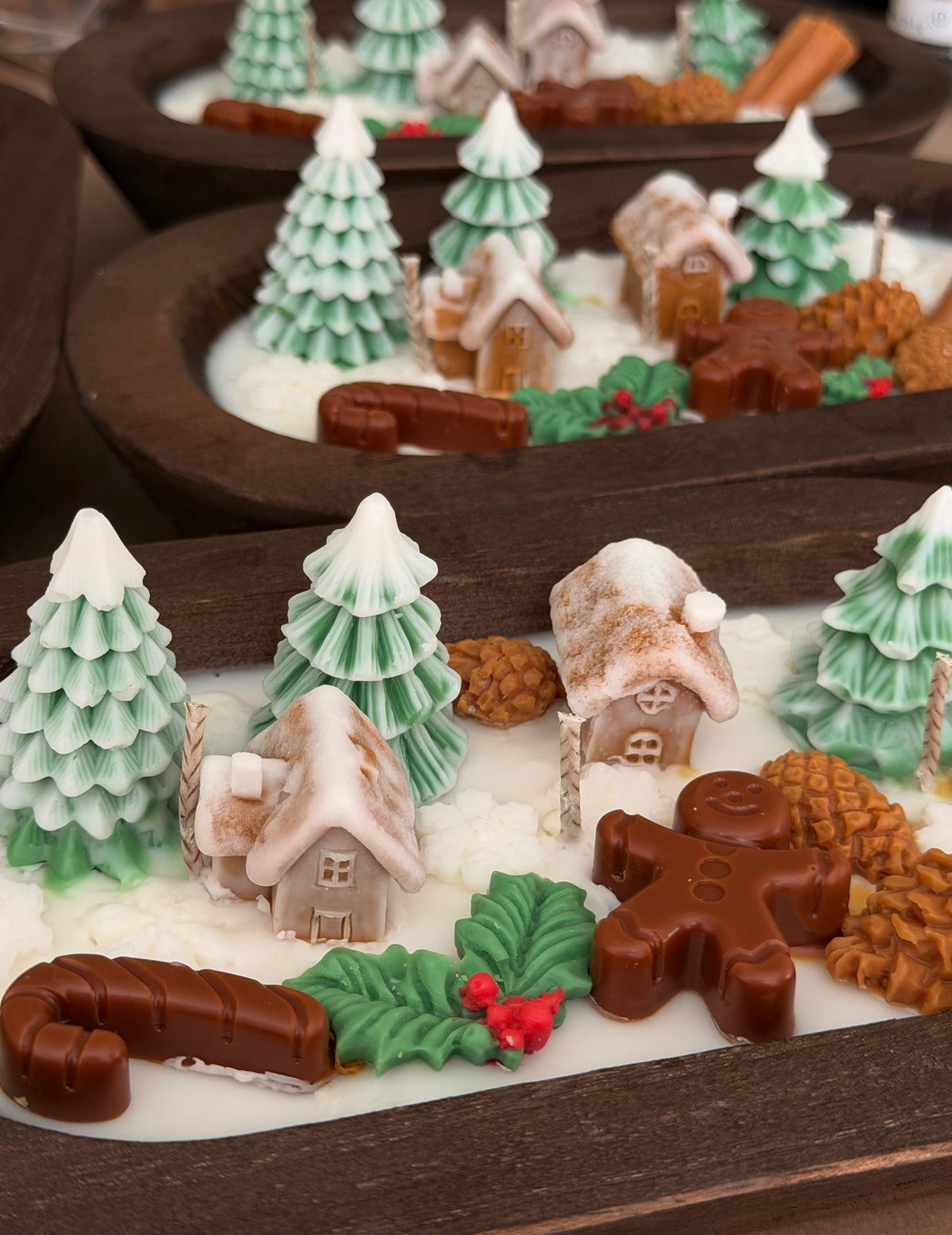 Christmas Gingerbread Village Dough Bowl Candle | Fraser Fir