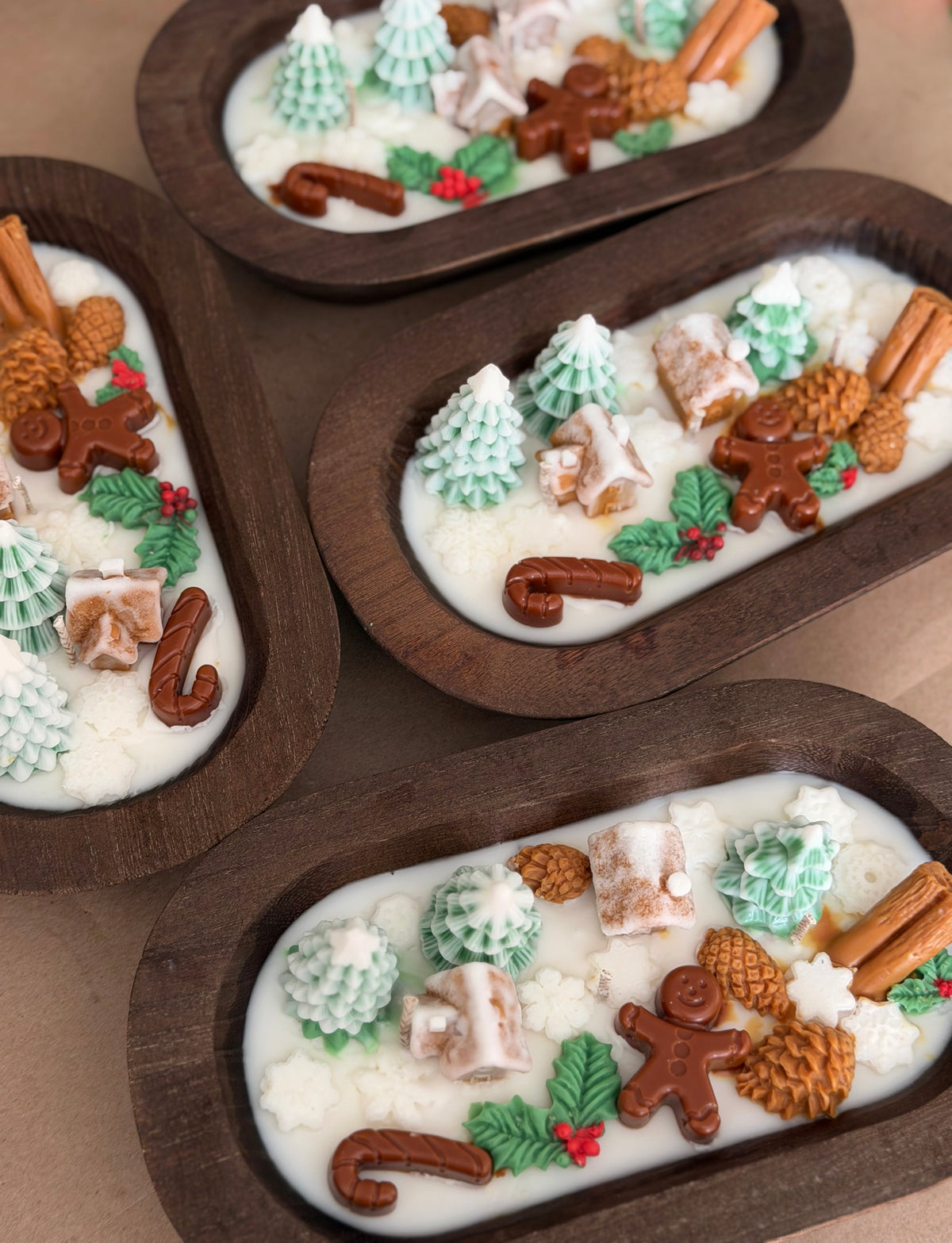Christmas Gingerbread Village Dough Bowl Candle | Fraser Fir