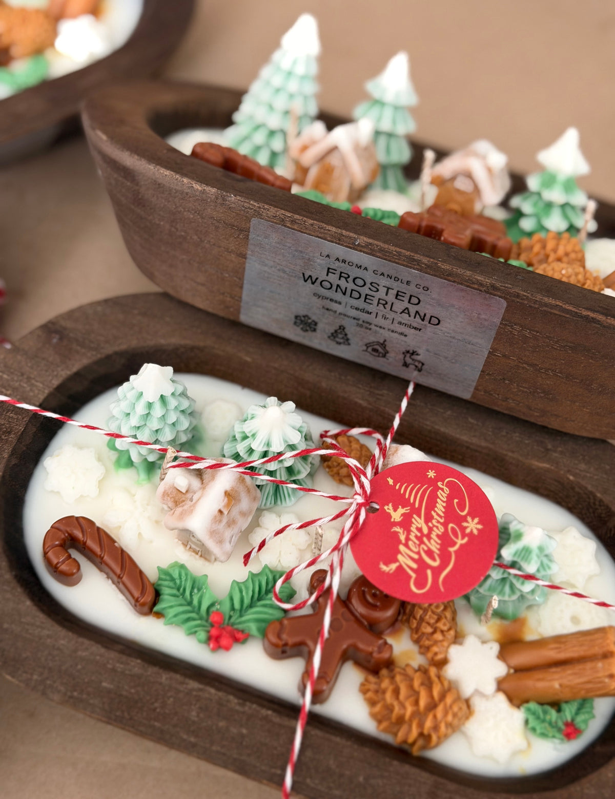 Christmas Gingerbread Village Dough Bowl Candle | Fraser Fir