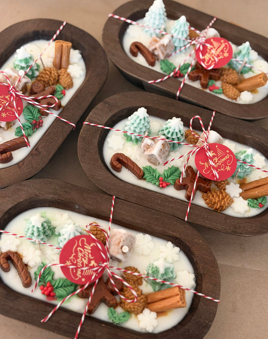 Christmas Gingerbread Village Dough Bowl Candle | Fraser Fir