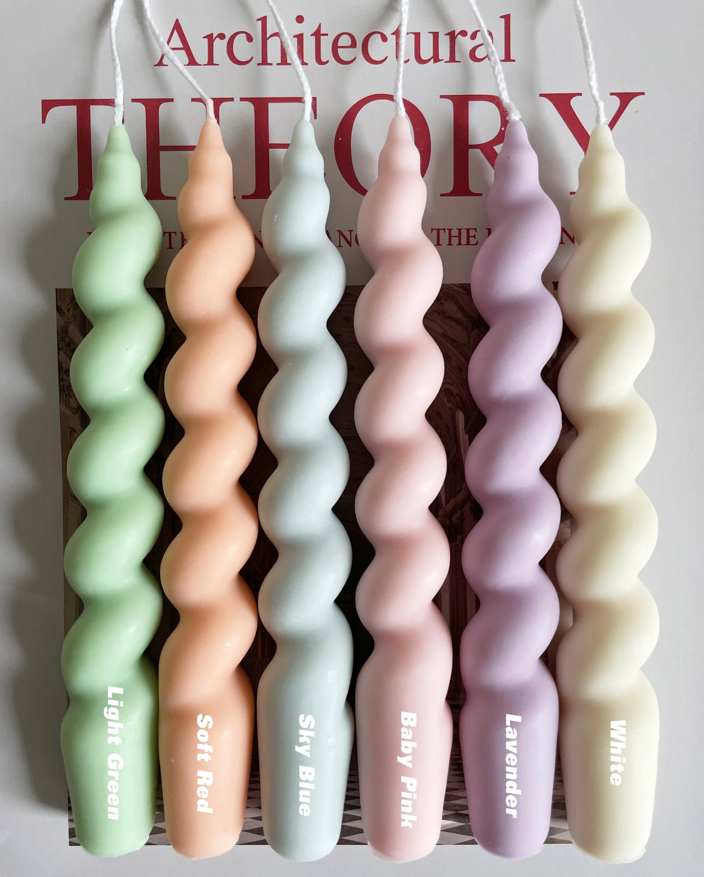 Spiral Swirl Taper Candles (A Pair)