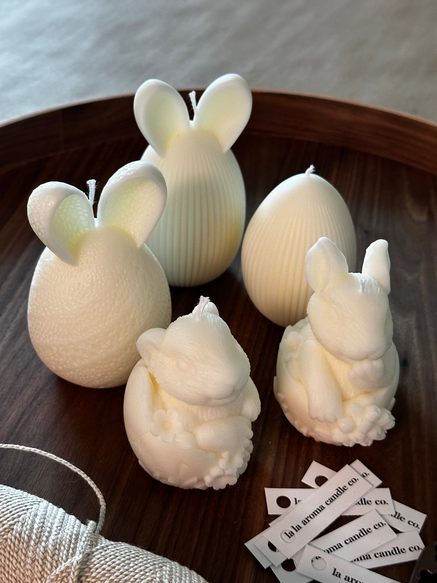 Bunny in Eggshell Candle – Rabbit Sitting in Egg with Flower Decor