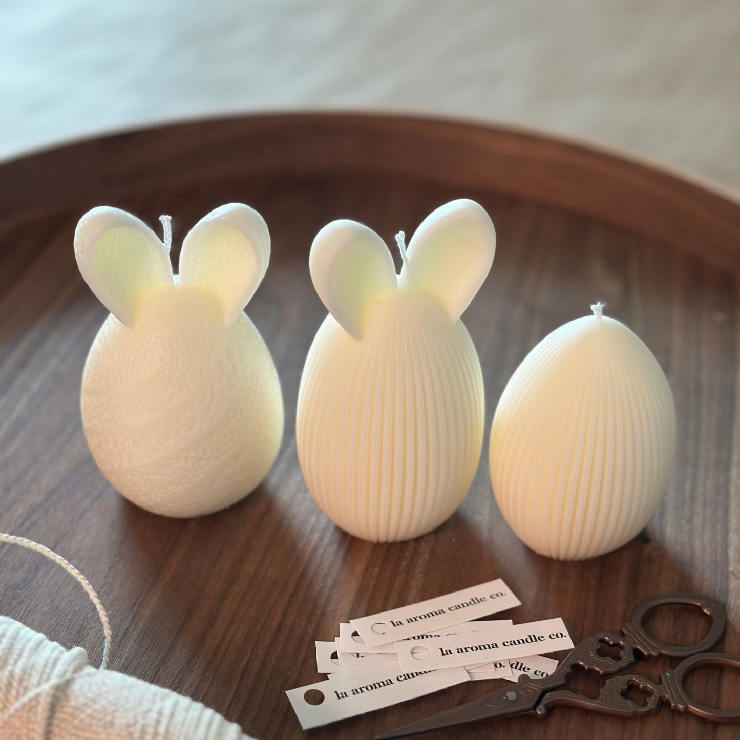 Textured & Ribbed Bunny Ear Candle (1pc)