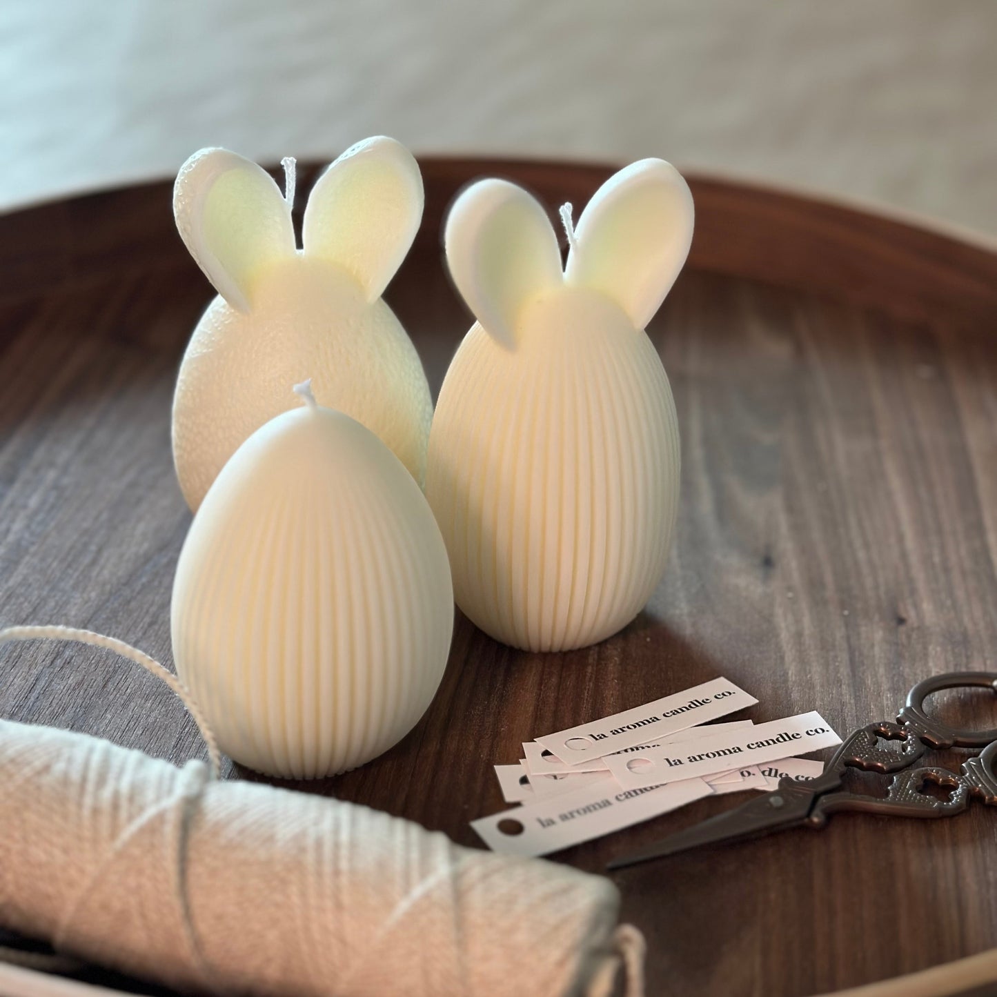 Textured & Ribbed Bunny Ear Candle (1pc)