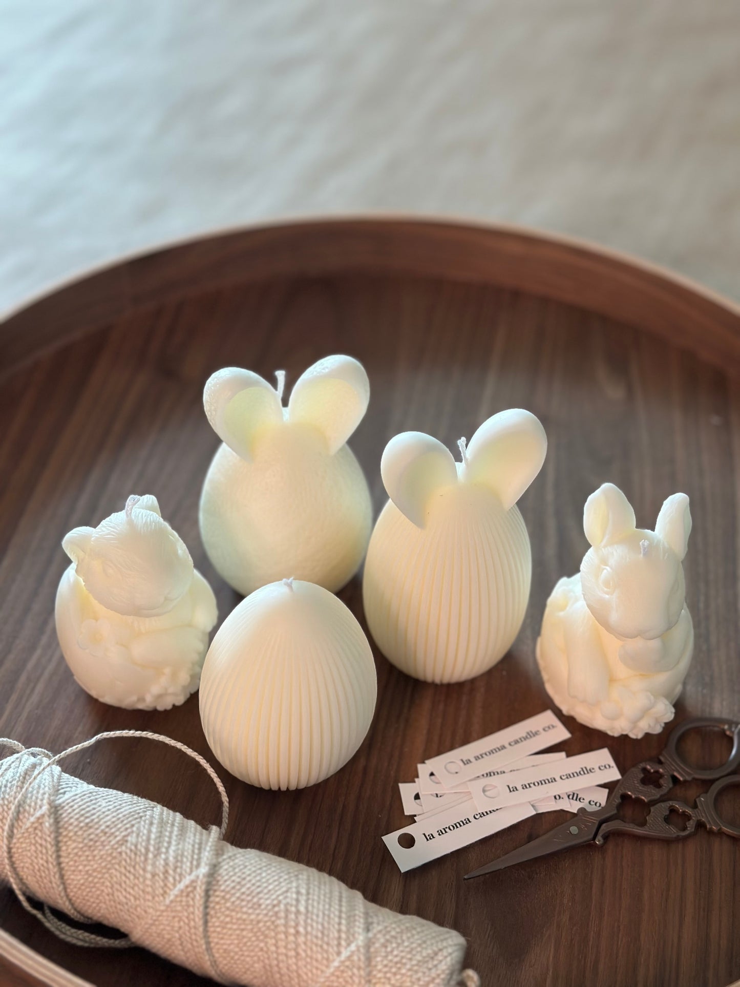 Textured & Ribbed Bunny Ear Candle (1pc)