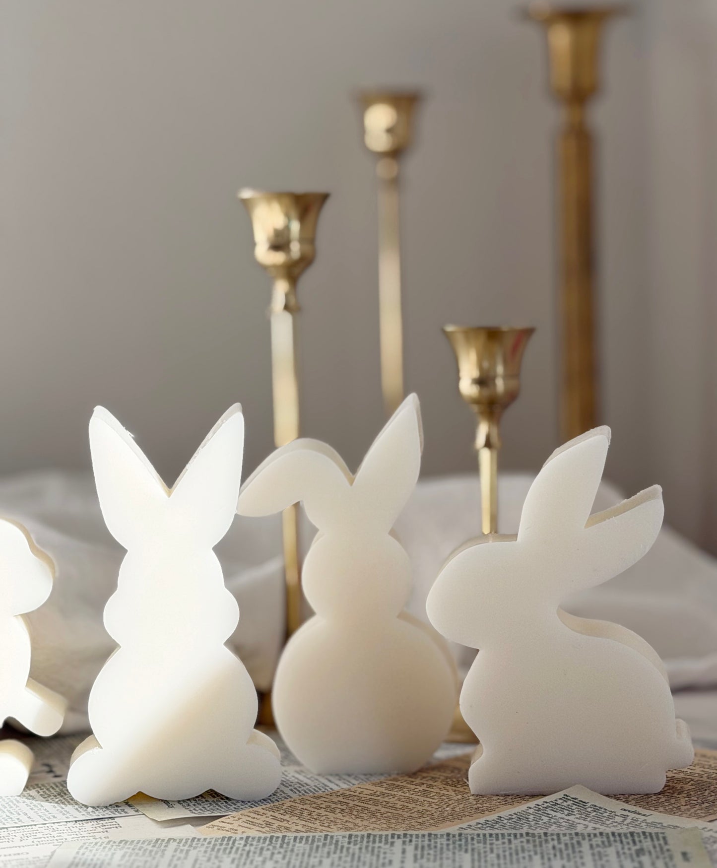 Minimal Easter Bunny Candle
