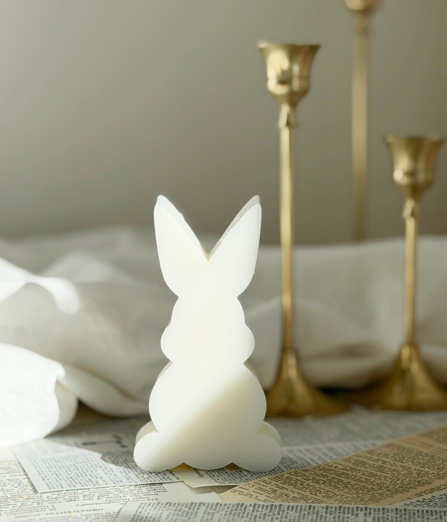 Minimal Easter Bunny Candle