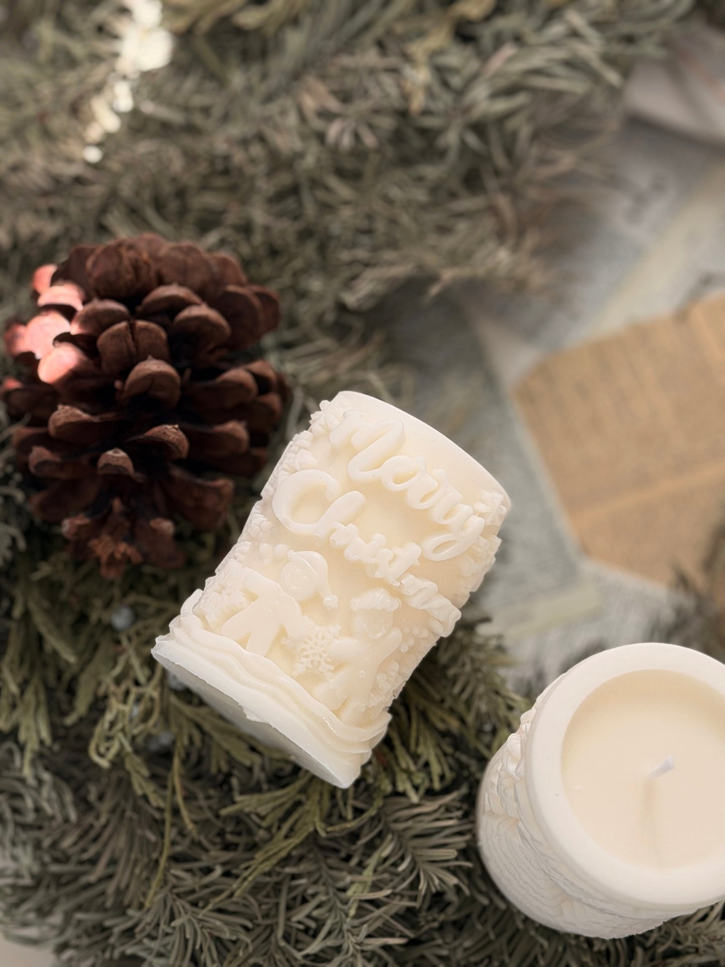 Snowy Christmas Candle