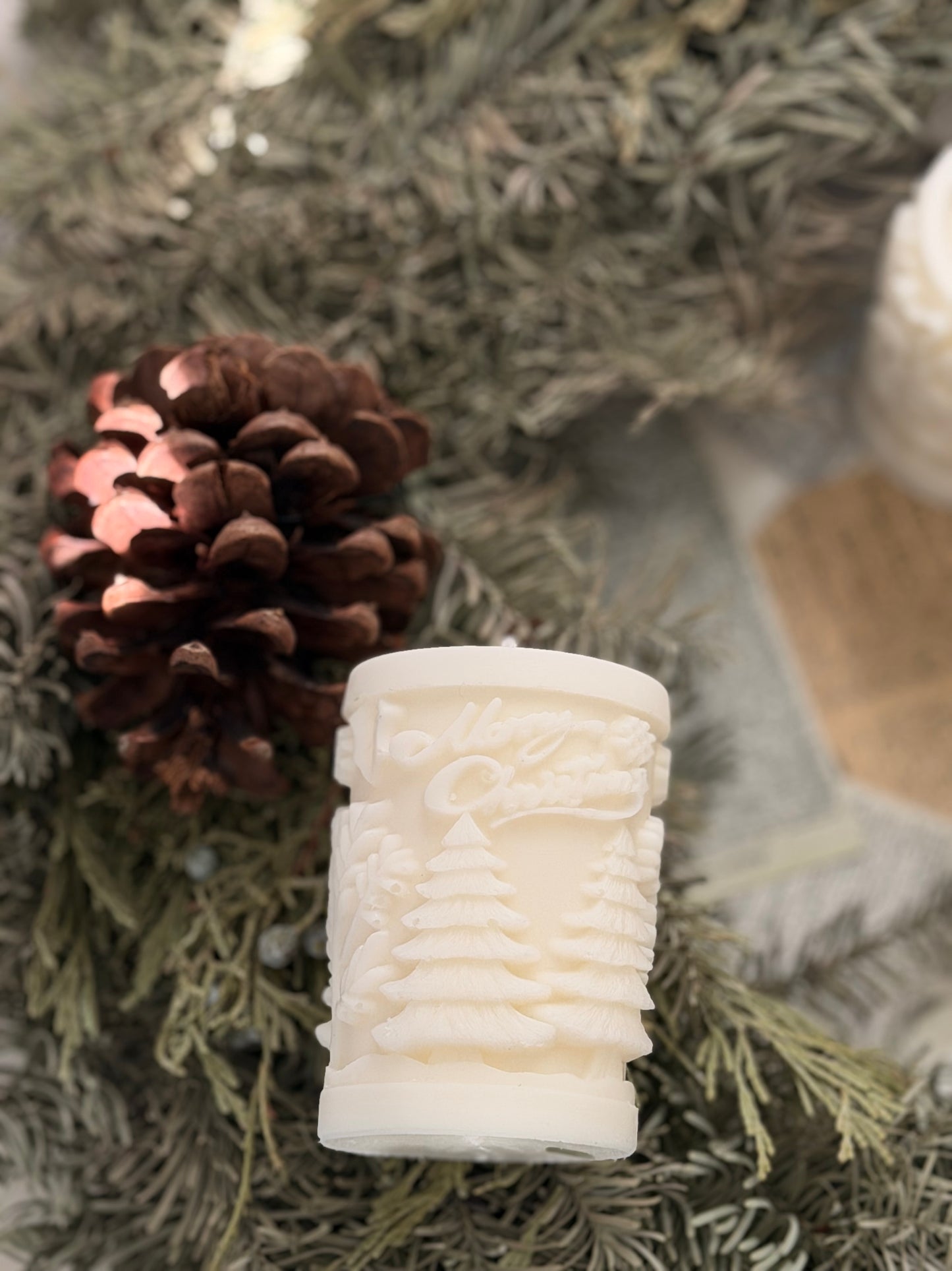 Snowy Christmas Candle