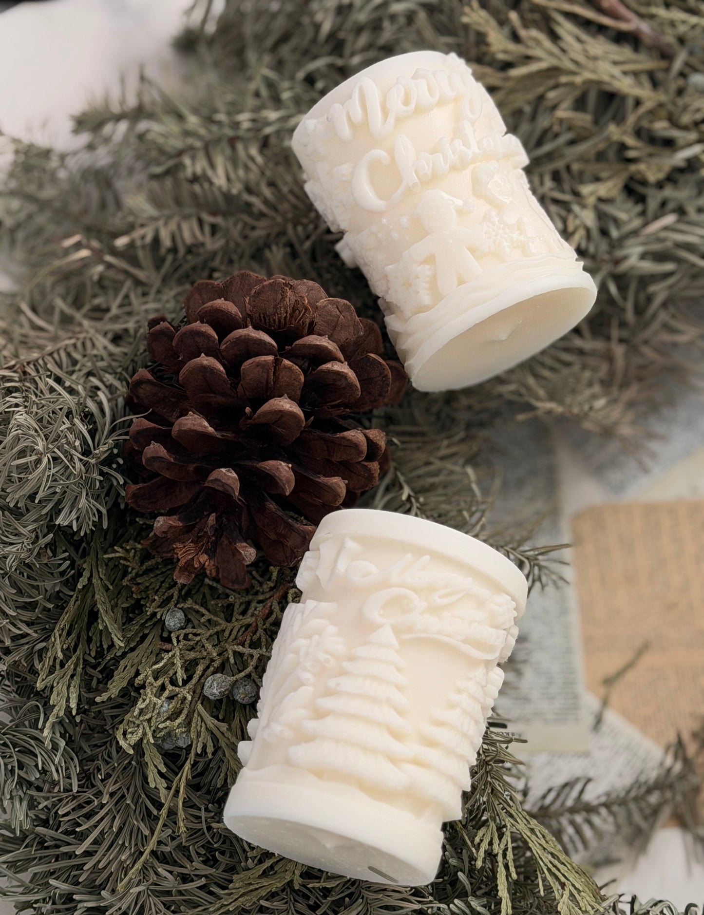 Snowy Christmas Candle