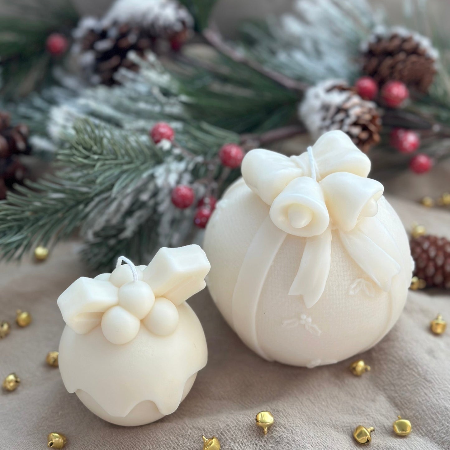 Undyed Christmas Gift Ball Candle