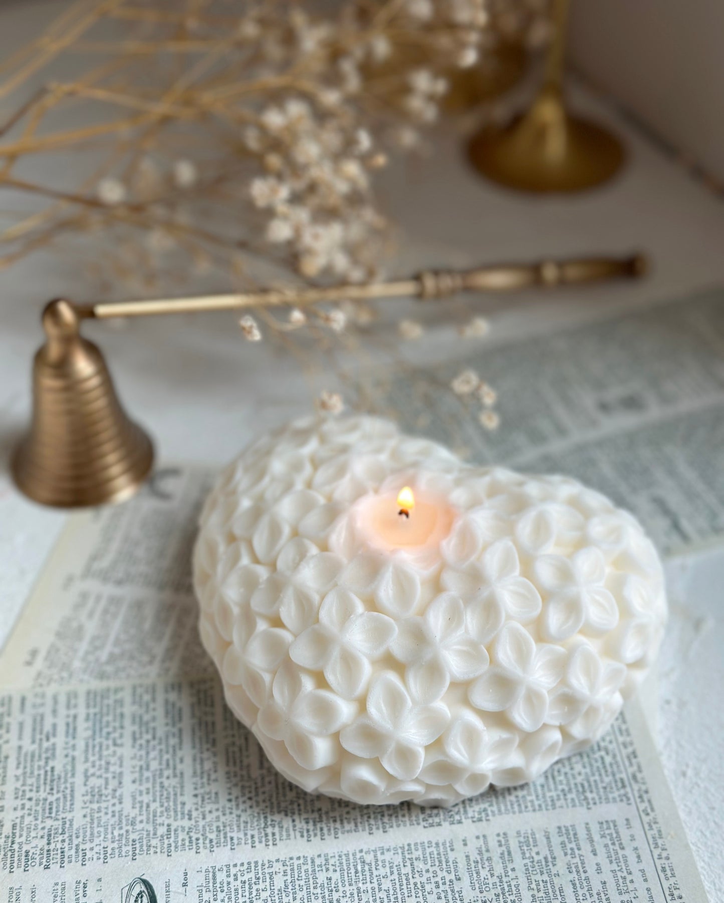 Flower Love Shaped Candle