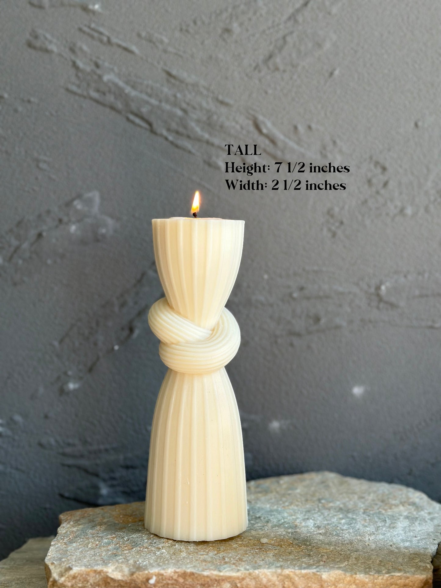 Undyed Knot Striped Candle