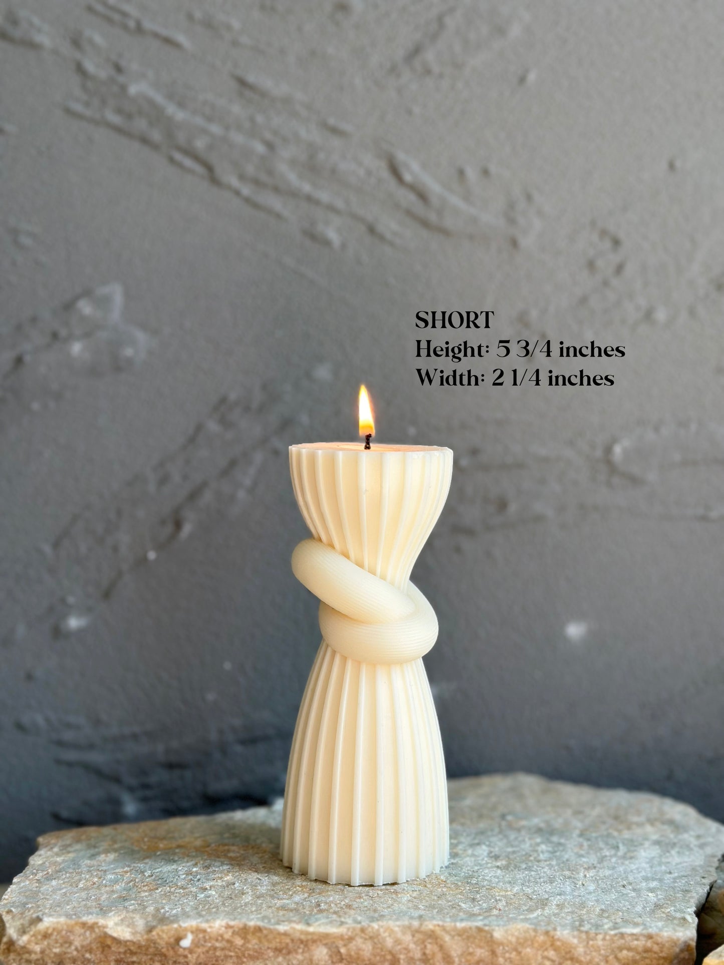 Undyed Knot Striped Candle