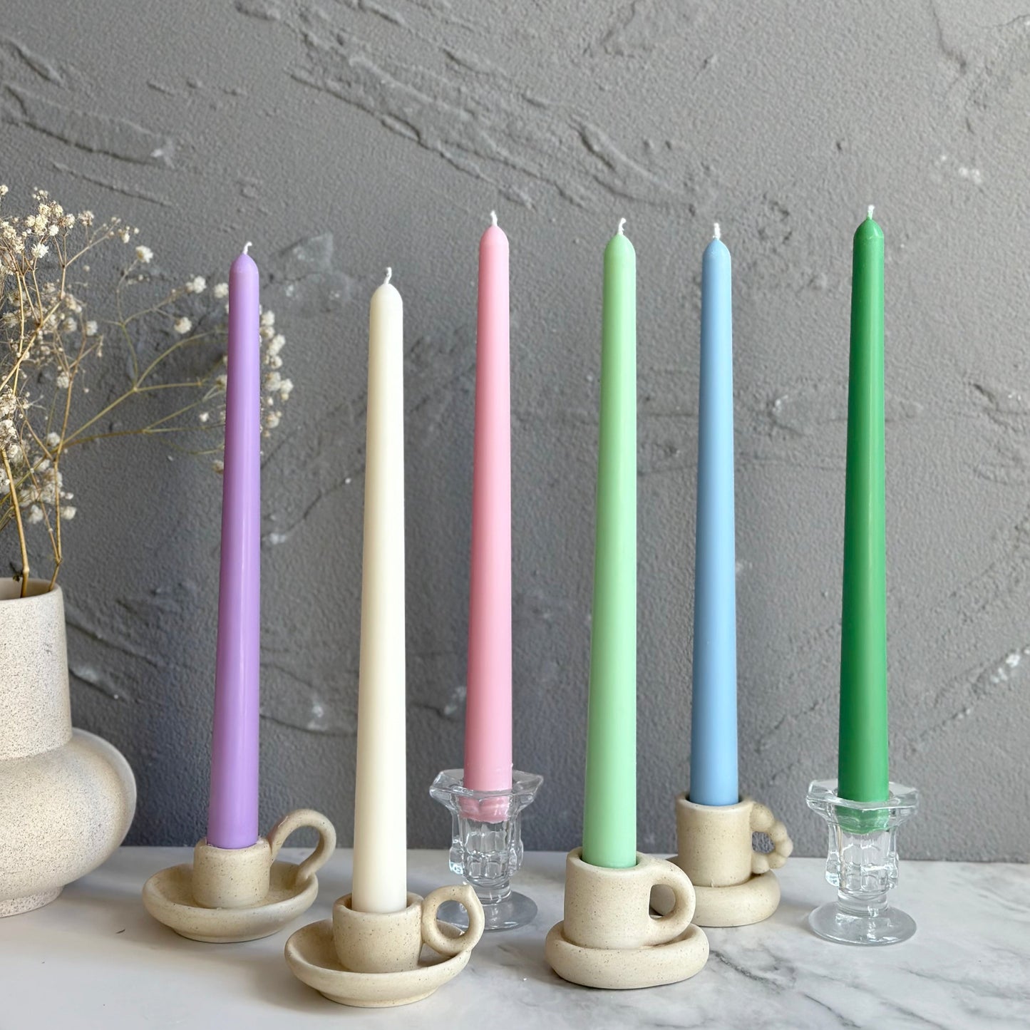 Soft Taper Candles 10''  (A Pair)