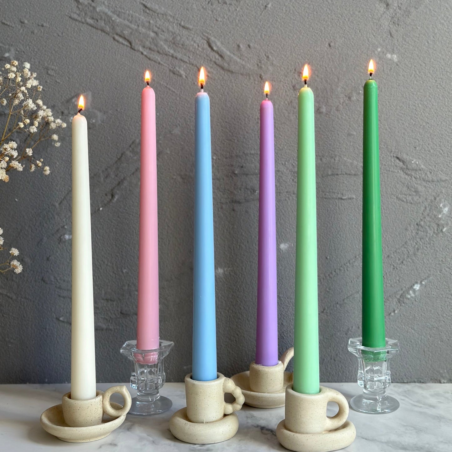 Soft Taper Candles 10''  (A Pair)