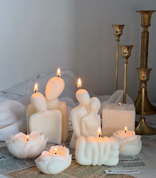 Love & Rose Soy Candle – Sculpted Couple Candle
