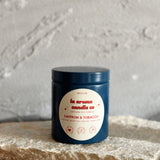 9oz Saffron and Tobacco/ Candle Tin Wood Wick