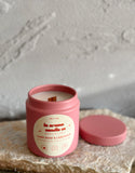 9oz Dark Rose and Labdanum/ Candle Tin/ Wood Wick