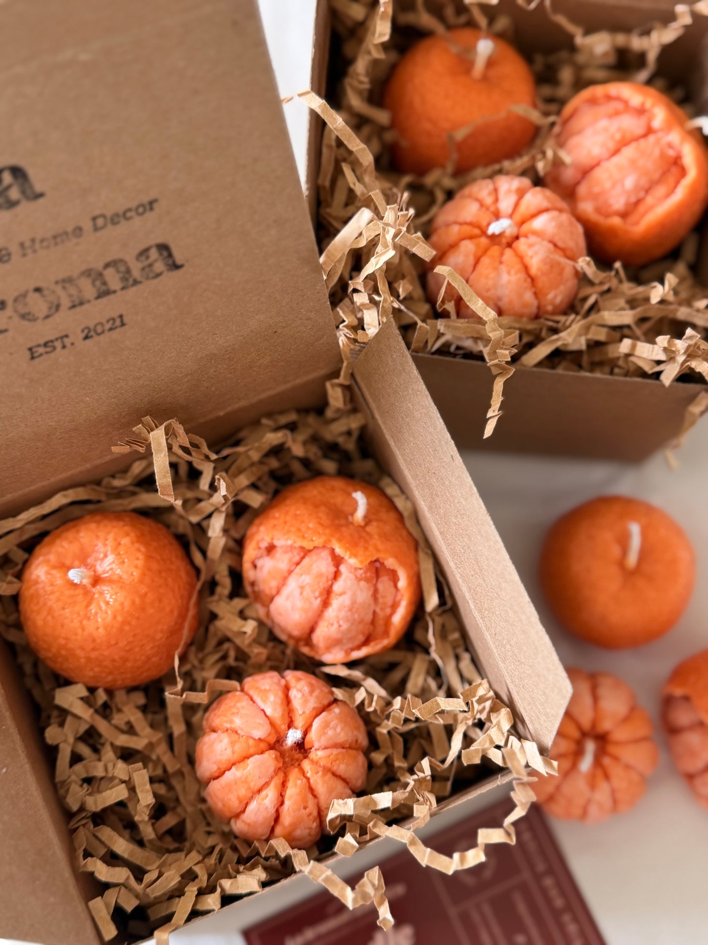 Mini Orange Candles – 3-Piece Set
