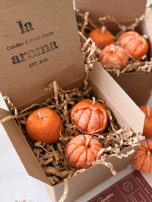 Mini Orange Candles – 3-Piece Set