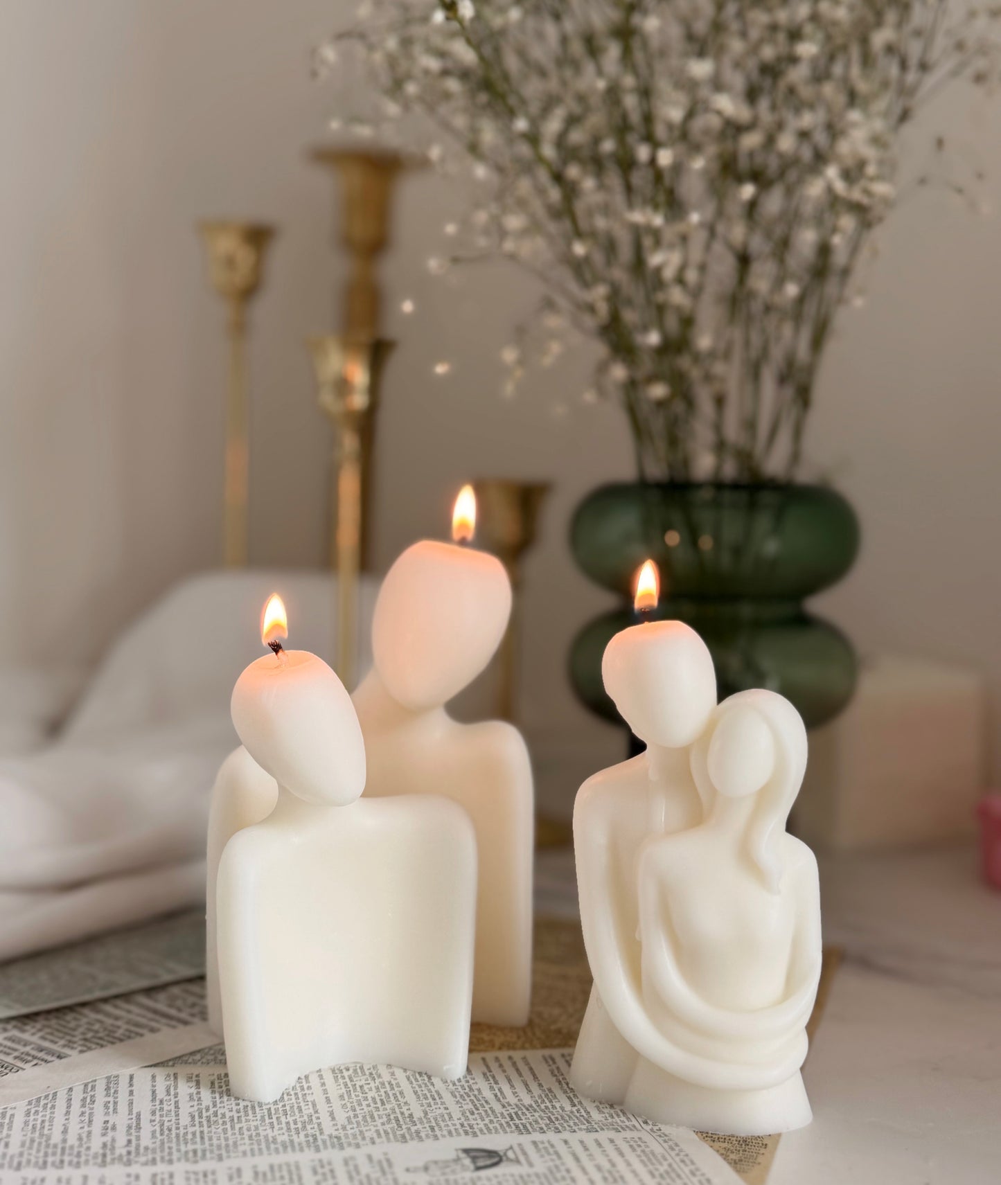 Love & Rose Soy Candle – Sculpted Couple Candle