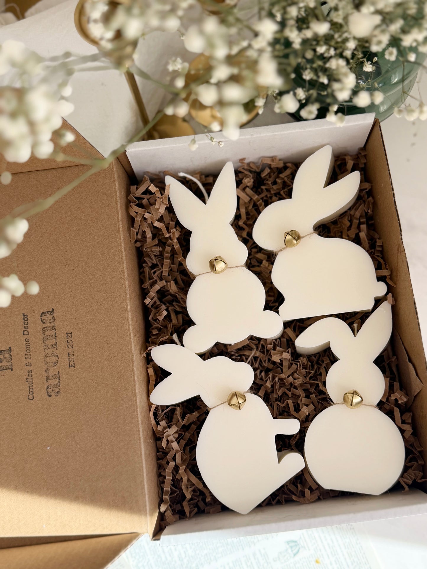Handmade Easter Bunny Candle – 4 Unique Ear Styles