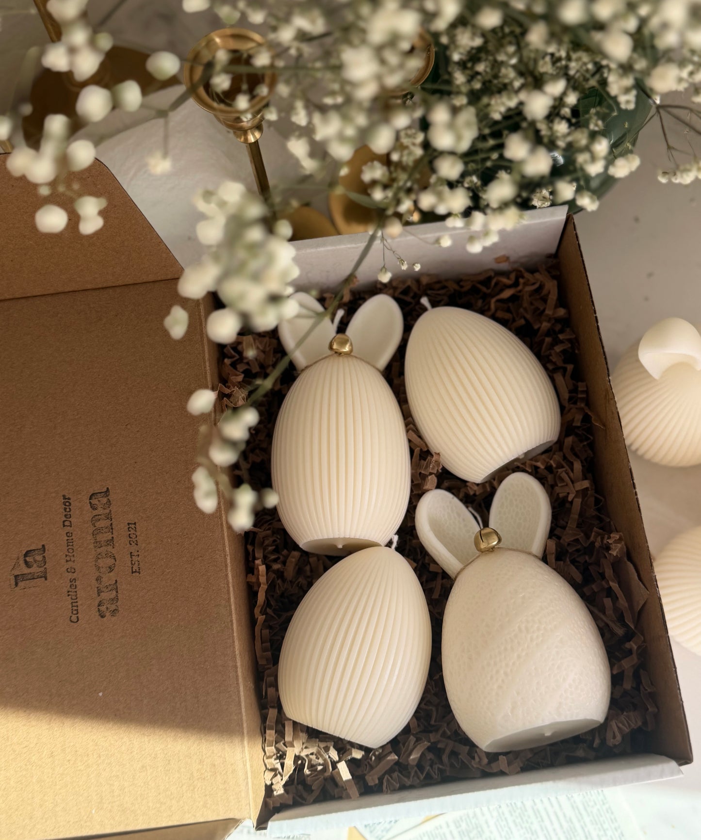 Bunny Ear & Egg Candle Set
