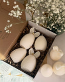 Bunny Ear & Egg Candle Set – Textured and Ribbed Rabbit Design,Handmade Easter Candles