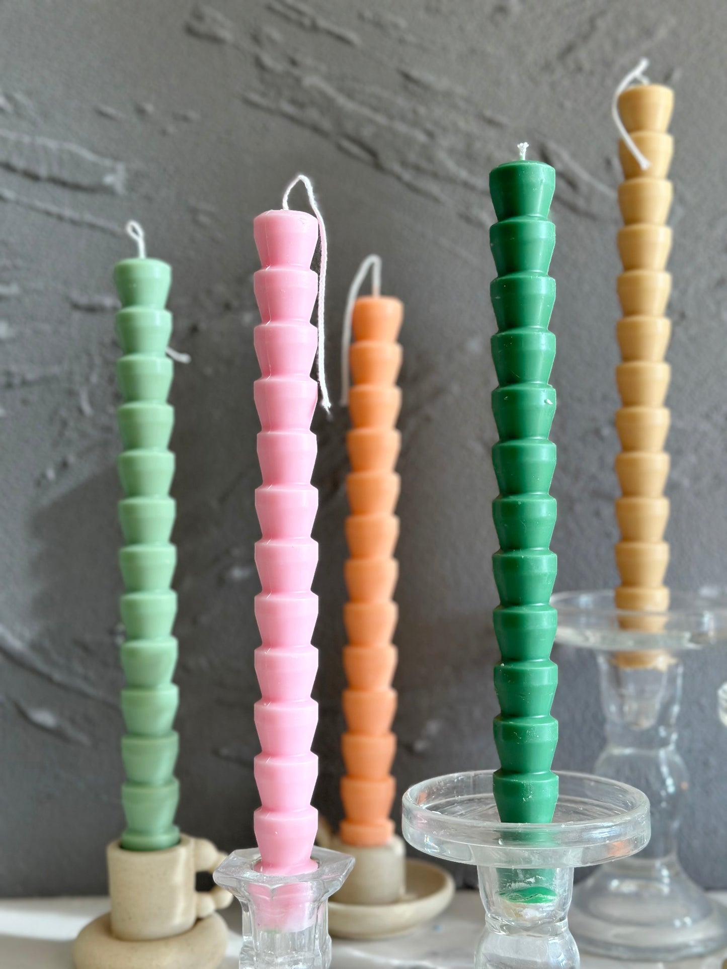 Sculptural Taper Candles 10''(A Pair)